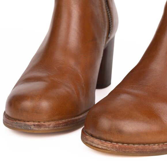 Frye Addie Tan Leather Inside Zip Booties Women's 6 B - Picture 13 of 15